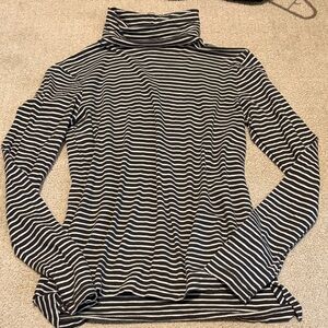 Madewell Black and White Striped Turtleneck
